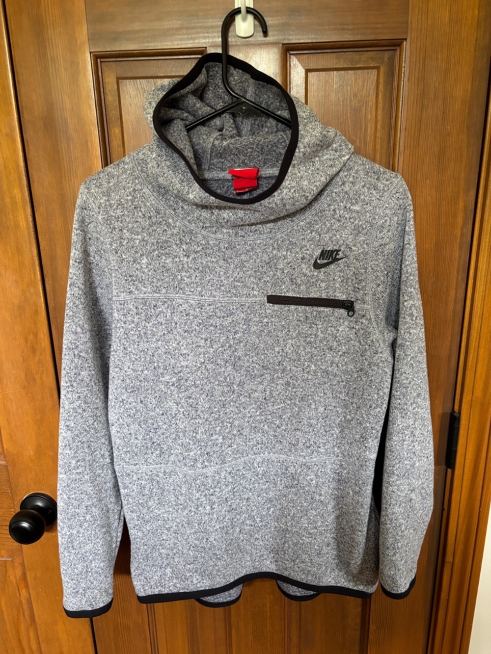 Nike Sportswear Summit Pullover Hoodie Marled Gray Black Women's Size M